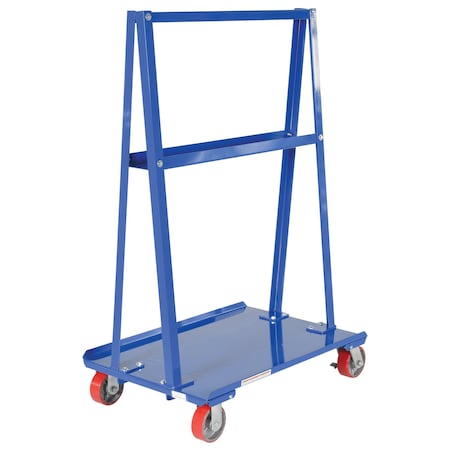 Vestil Blue Steel A-Frame Cart 2000lb Capacity 24x36 In. w/4 5x2 Casters AF-2436
